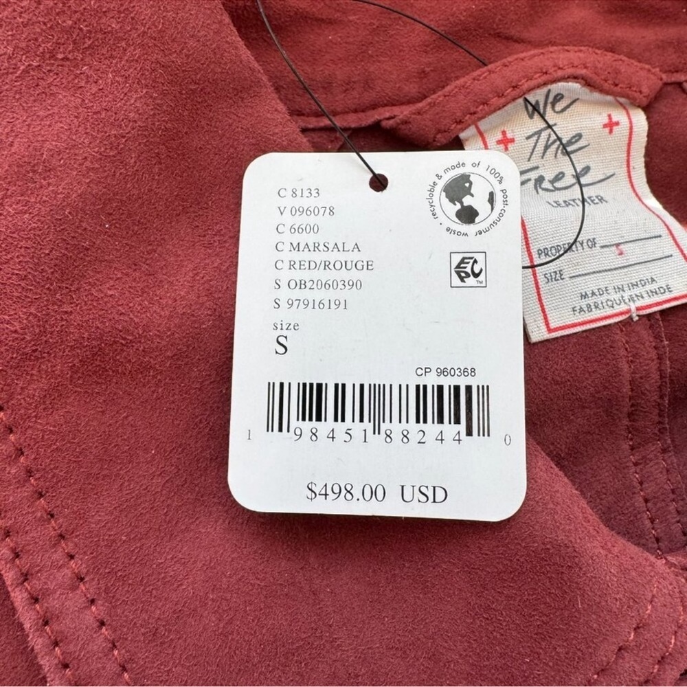NWT Free People Annalise Suede Jacket We The Free Marsala Red Small - Picture 4 of 14